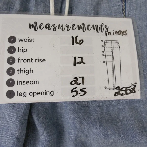 Athleta Blue Linen Blend Drawstring Zip Pocket Jogger Pants Women Size 10‎ - Picture 2 of 12